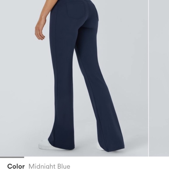 HALARA NWT Blue Flare Pants High-Waisted Boot Cut Pull On Casual small petite - Picture 2 of 8